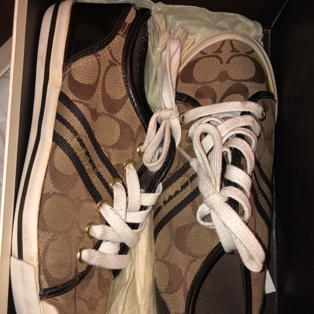 Coach Women's Brown Signature Canvas Sneaker - Picture 2 of 3